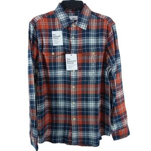 Sonoma Flannel Shirt Men Small Button Down Flap Chest Pockets Western Plaid 810